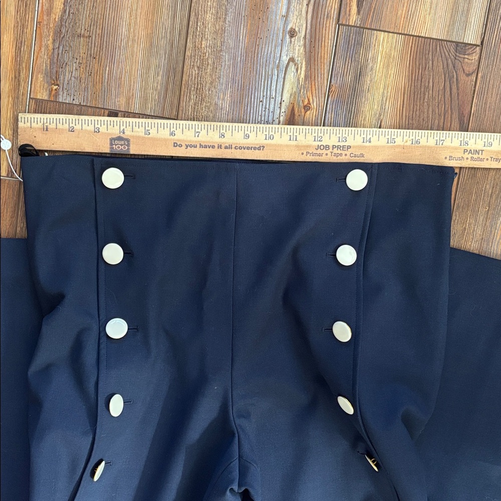 Tory Burch "Carrie" Dark Blue Wide-Leg Pants with Button Accents SZ 12 NWT - Picture 15 of 15